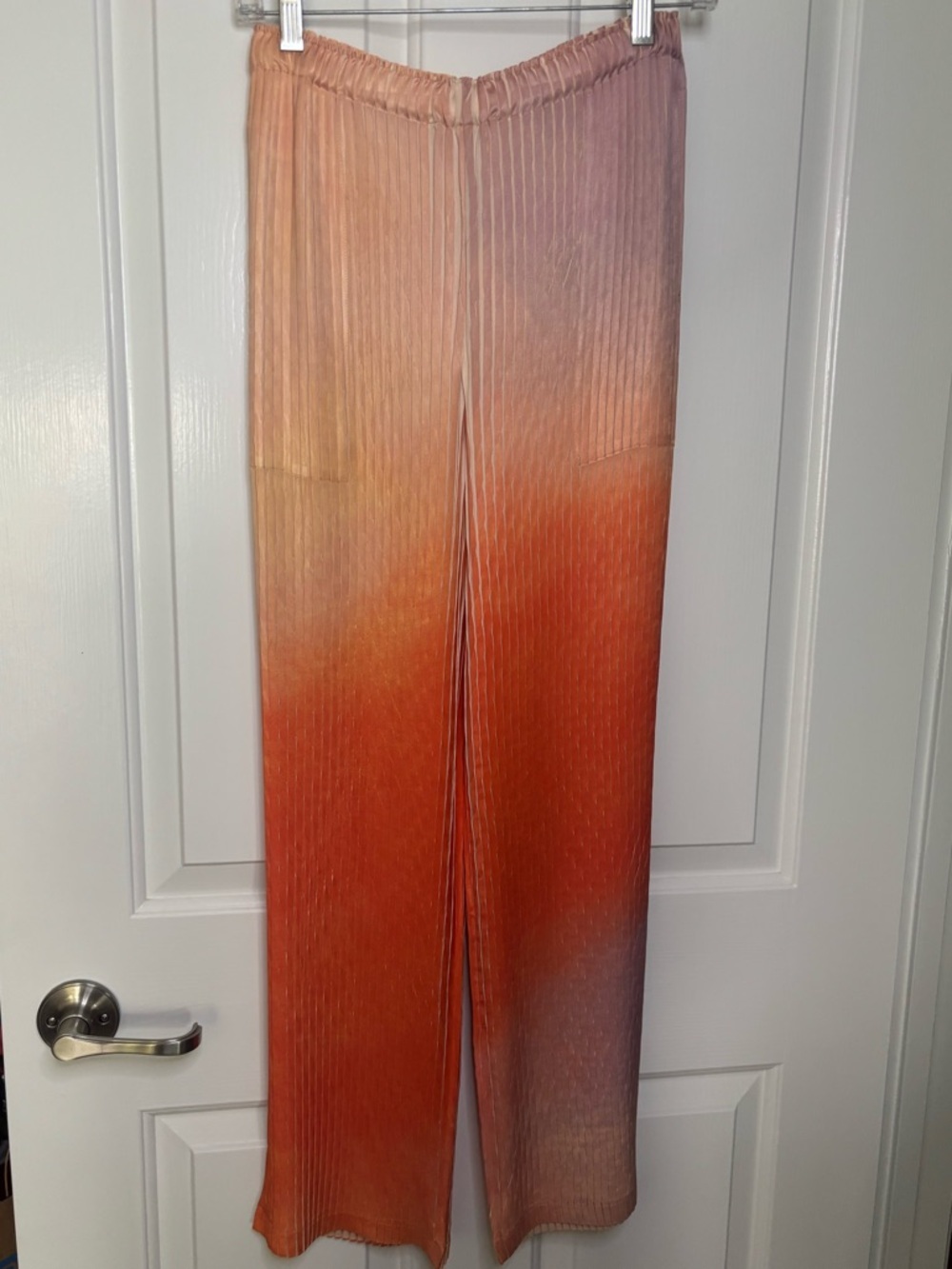 NWT Issey Miyake Pleated Ombre Pants in Peach and Coral size 1/S